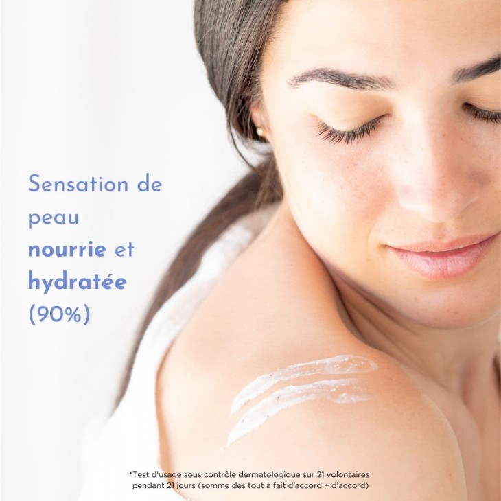 Sensation de peau nourrie et hydratée