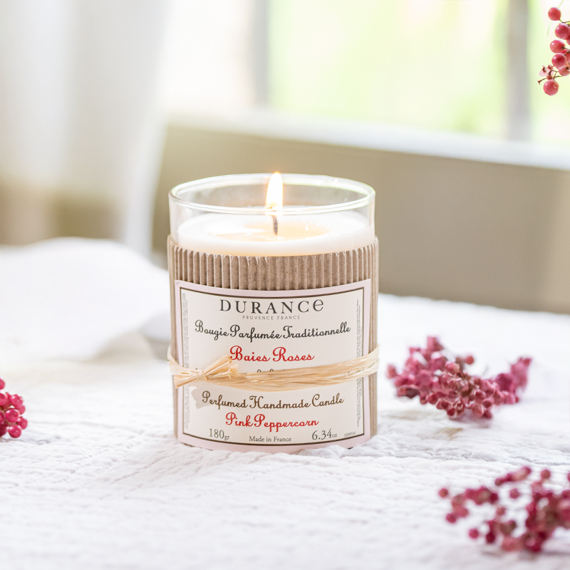 Bougie baies roses
